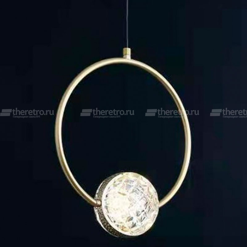 Подвесной светильник с рельефным шарообразным плафоном на металлическом кольце MAIRIN фото #num#
