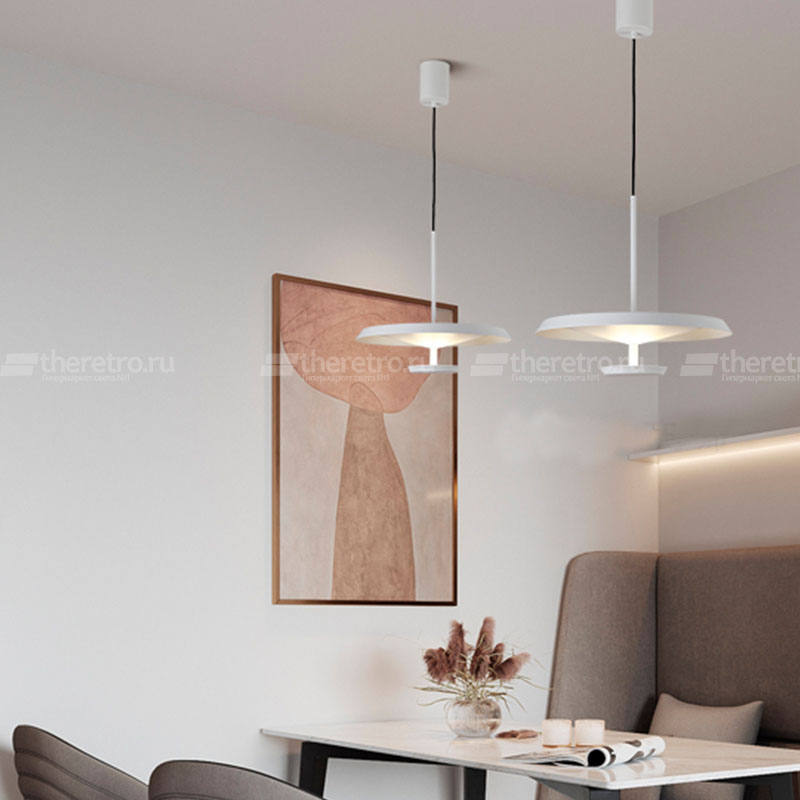 Серия подвесных светодиодных светильников с металлическим плафоном в виде комбинации двух дисков LUCRETIA  фото 1