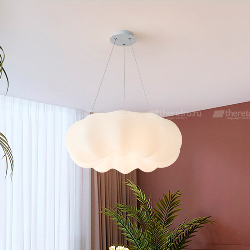 Серия светодиодных люстр c воздушным фигурным плафоном, стилизованным под белое облако ODDLY  фото 1