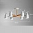 Люстра в скандинавском эко-стиле с деревянными элементами каркаса и атрибутикой в виде оленьих рогов на плафонах DEER B 92 см  белый фото 7