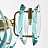 Дизайнерская люстра из голубого стекла ISENDO фото 7